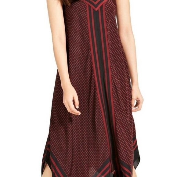 Michael Kors black & burgundy dress, size XL. Features a beautiful hankerchief h - Picture 1 of 4